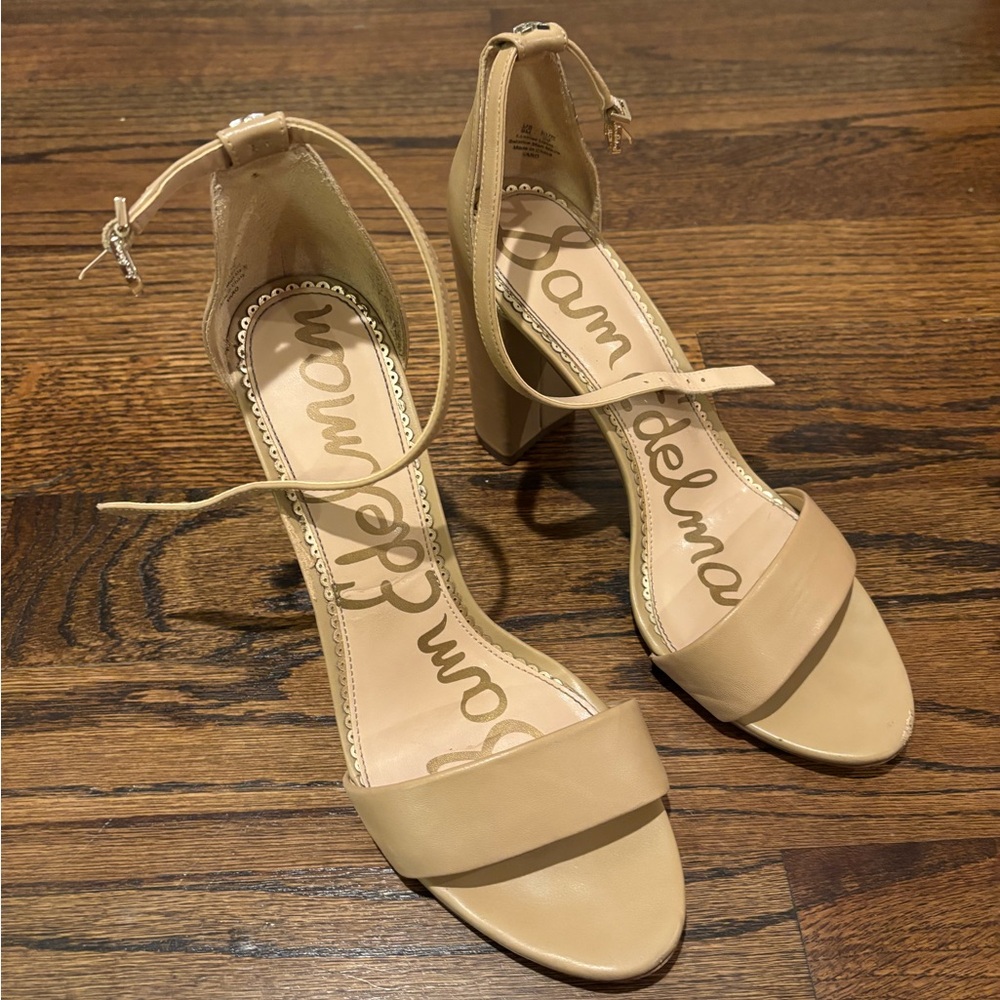 Sam Edelman Tan Heels with Ankle Strap